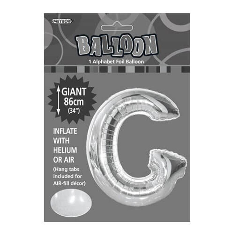 Alphabet Foil Balloon 86cm - G Silver