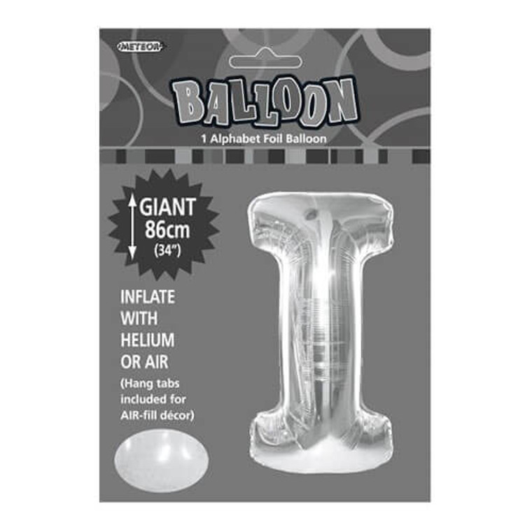 Alphabet Foil Balloon 86cm - I Silver