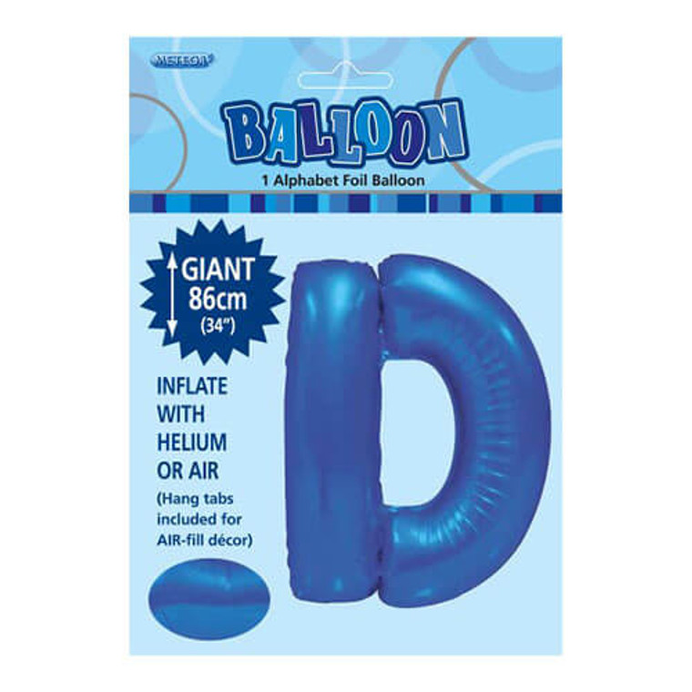Alphabet Foil Balloon 86cm - D Blue
