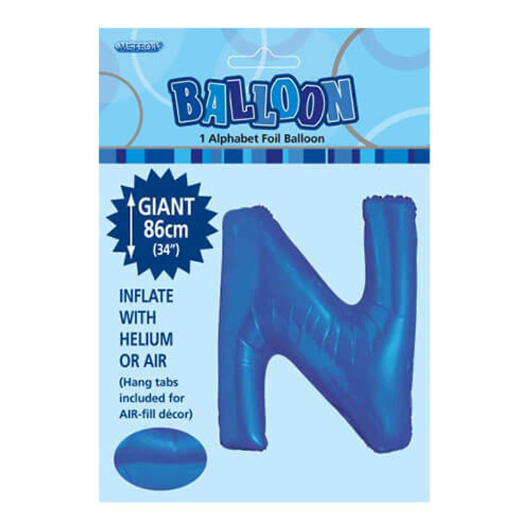 Alphabet Foil Balloon 86cm - N Blue