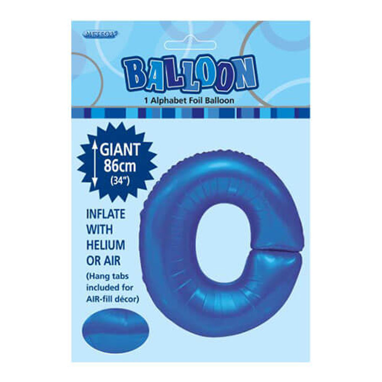 Alphabet Foil Balloon 86cm - O Blue