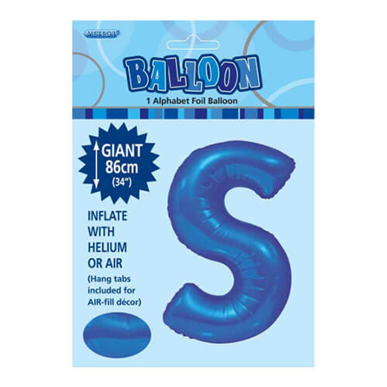 Alphabet Foil Balloon 86cm - S Blue