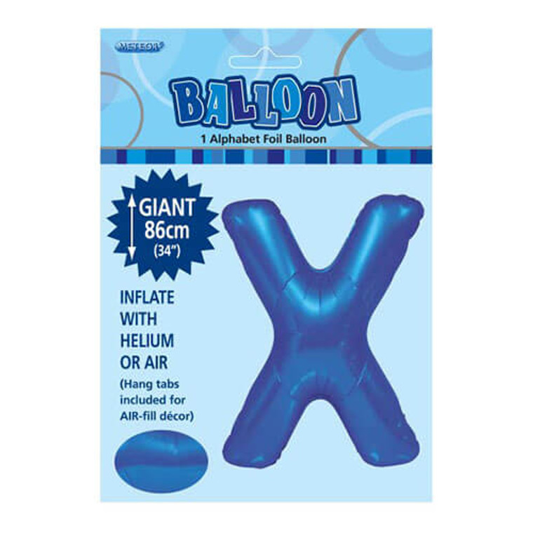 Alphabet Foil Balloon 86cm - X Blue