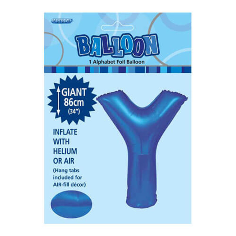 Alphabet Foil Balloon 86cm - Y Blue