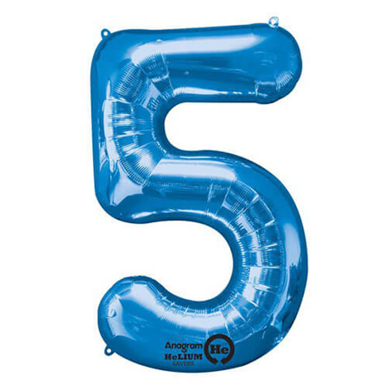 Megaloon Numeric 5 Blue - Premium Balloon