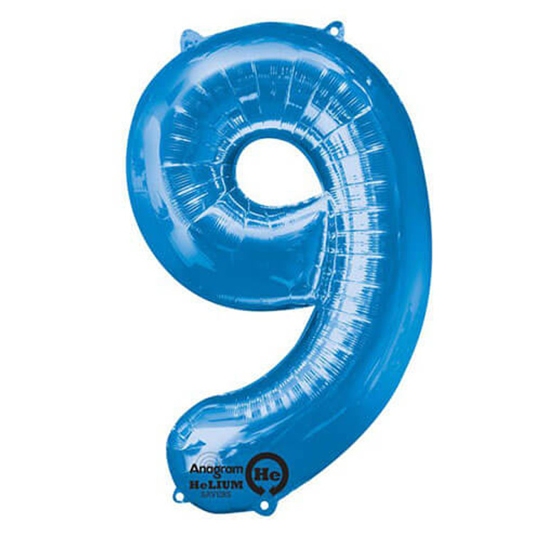 Megaloon Numeric 9 Blue - Premium Balloon