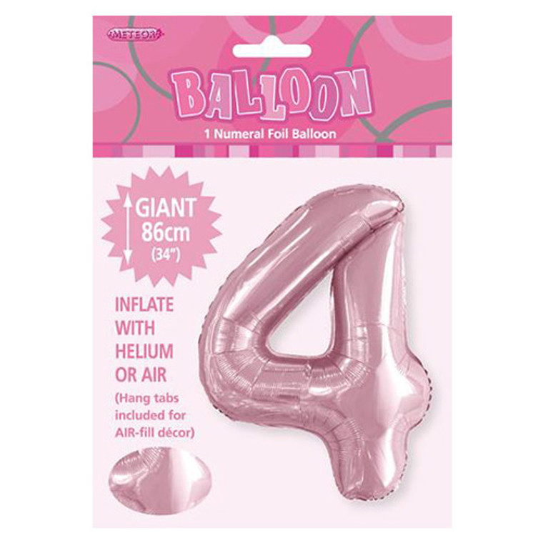 Light Pink Numeral Foil Balloon 86cm - 4