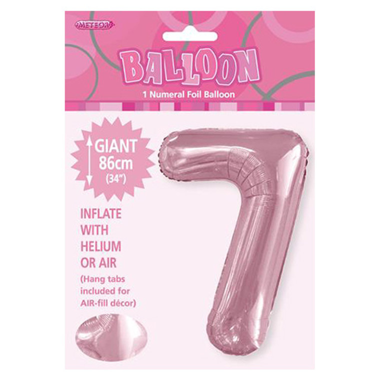 Light Pink Numeral Foil Balloon 86cm - 7