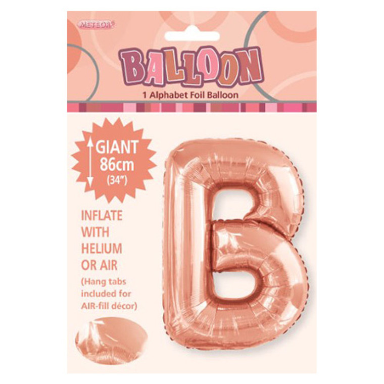 Rose Gold Alphabet Foil Balloon 86cm - B