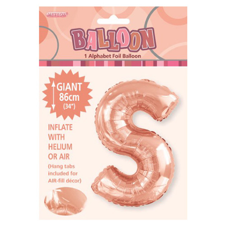 Rose Gold Alphabet Foil Balloon 86cm - S