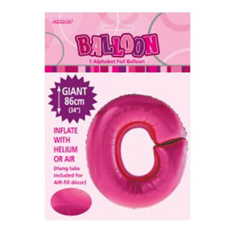 Alphabet Foil Balloon 86cm - O Pink