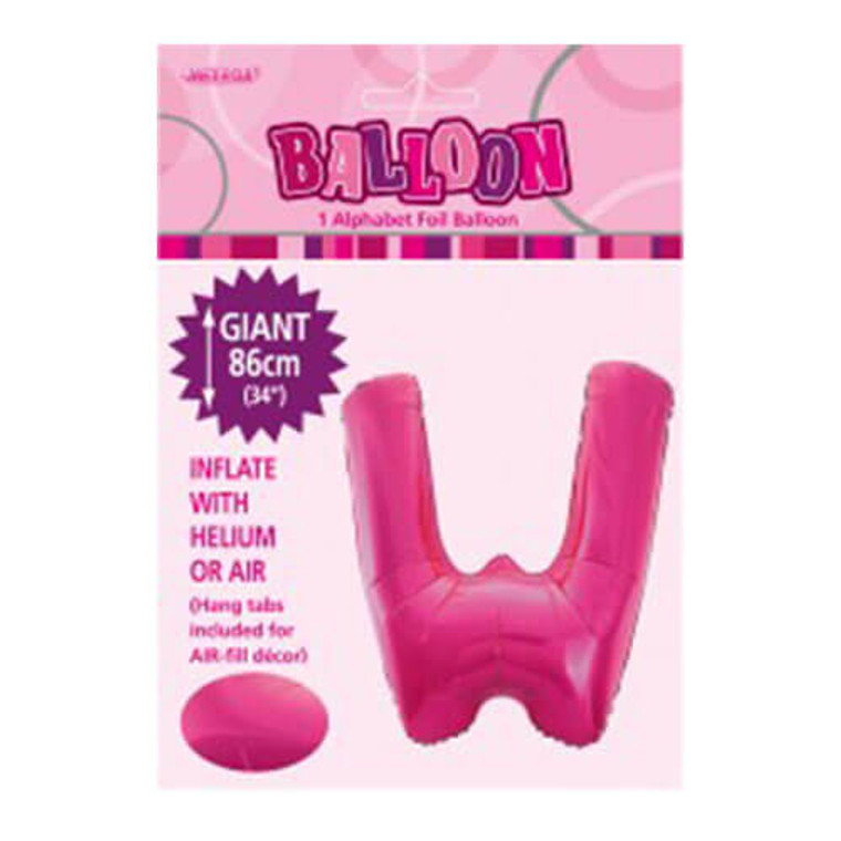 Alphabet Foil Balloon 86cm - W Pink