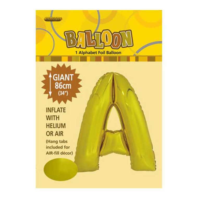 Alphabet Foil Balloon 86cm - A Gold