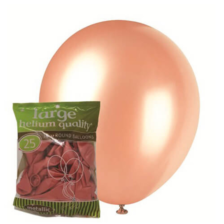 30cm Latex Balloons - Decorator Rose Gold (25 Pack)