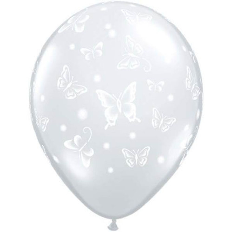 Latex Balloon 45cm - Clear Butterflies