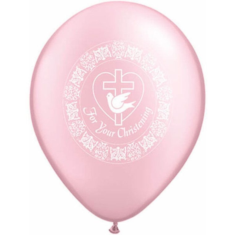 Latex Balloon 30cm - Pink For Your Christening Dove