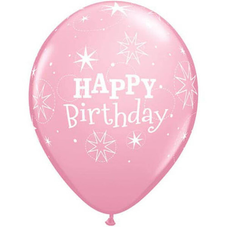 Latex Balloon 30cm - Birthday Sparkle Pink