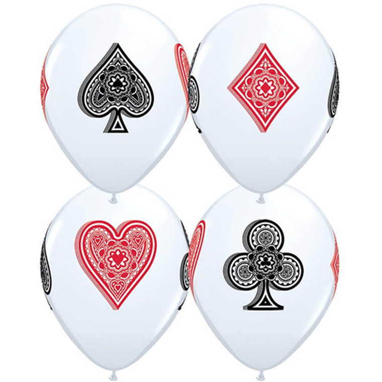 30cm Printed Latex Balloon - Casino Suits