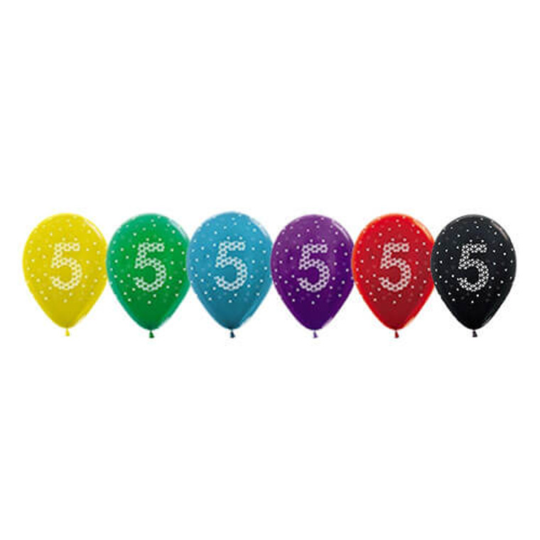 Assorted Latex Balloon 30cm - 5th Birthday