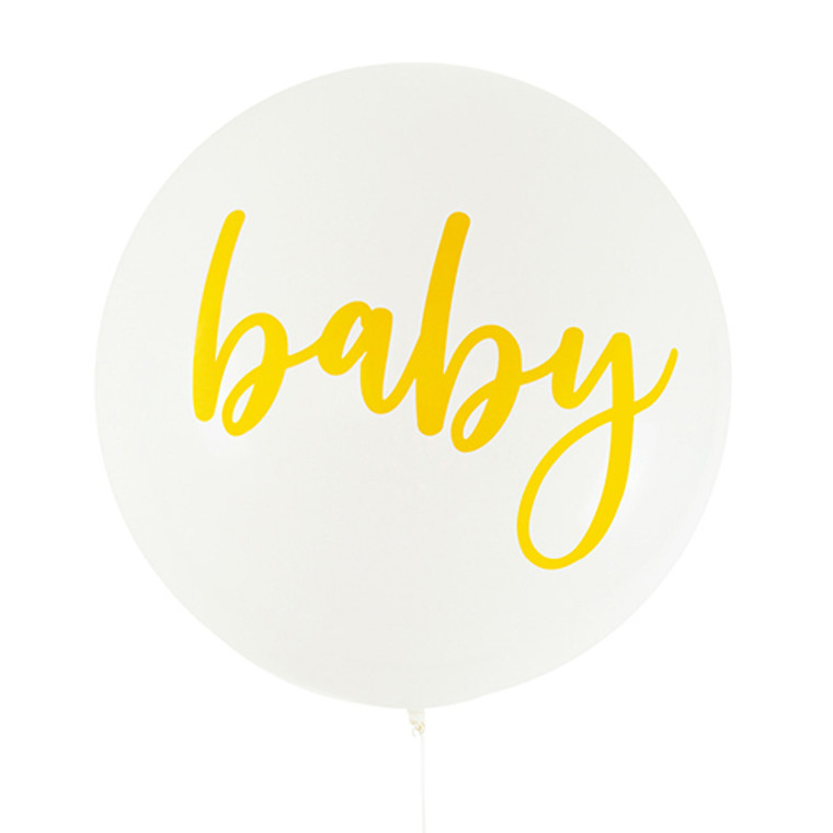 Baby White Jumbo Balloon - 90cm