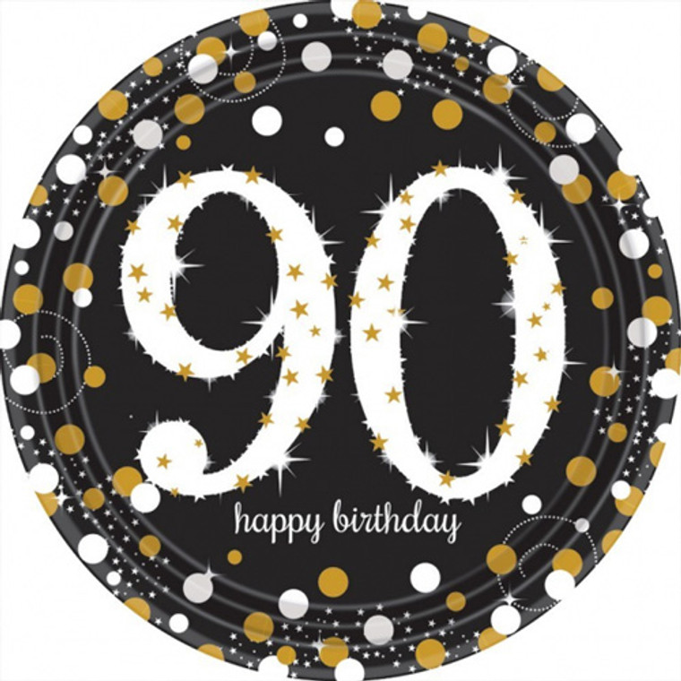 Sparkling Celebrations 90th Birthday Dinner Plates 8pk