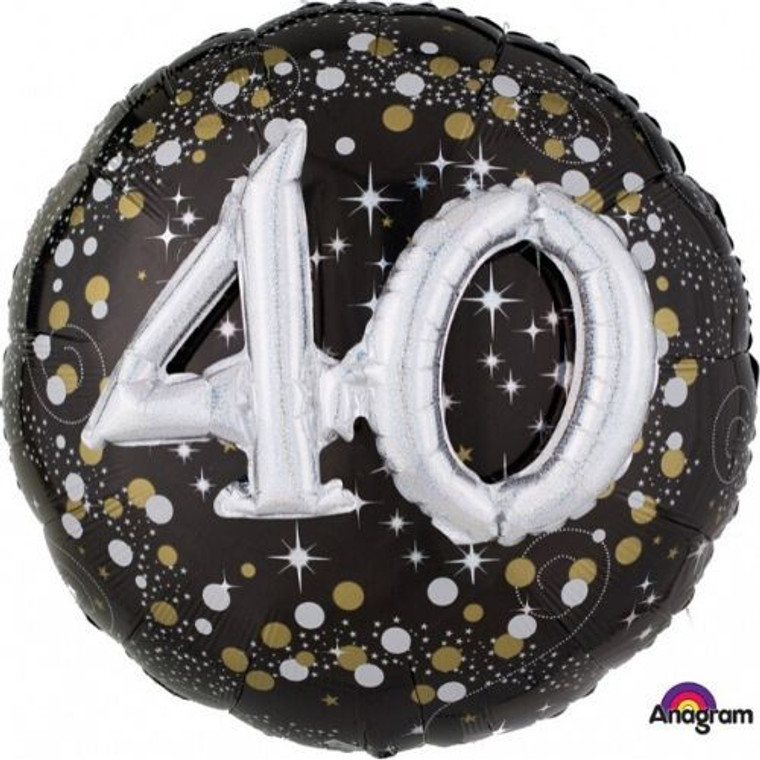 40th Birthday Multi Holographic Balloon