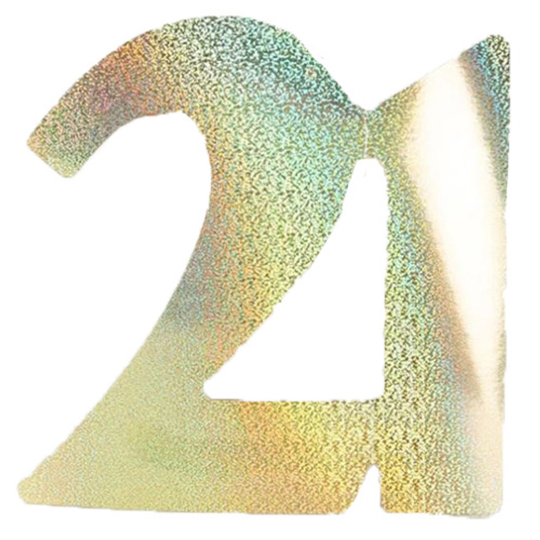 Gold Holographic '21' Foil Cutouts 3pk