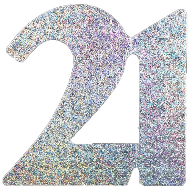 Silver Holographic '21' Foil Cutouts 3pk