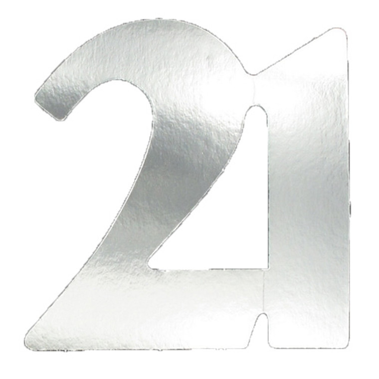 Silver '21' Foil Cutouts 3pk