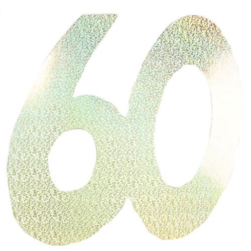 Gold Holographic '60' Foil Cutouts 3pk