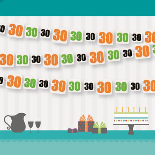 Birthday Cheer 30 Paper Garland