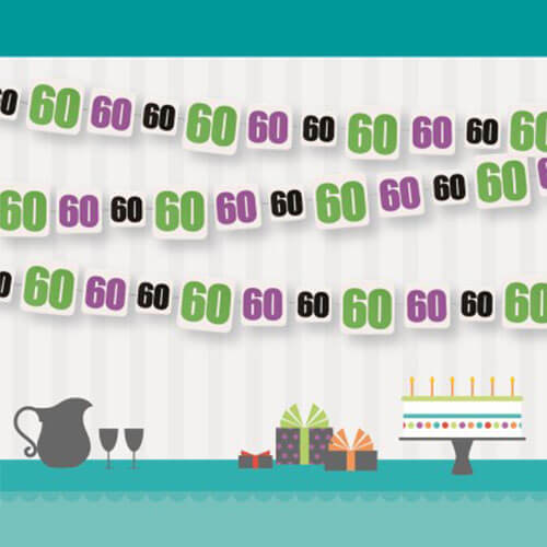 Birthday Cheer 60 Paper Garland