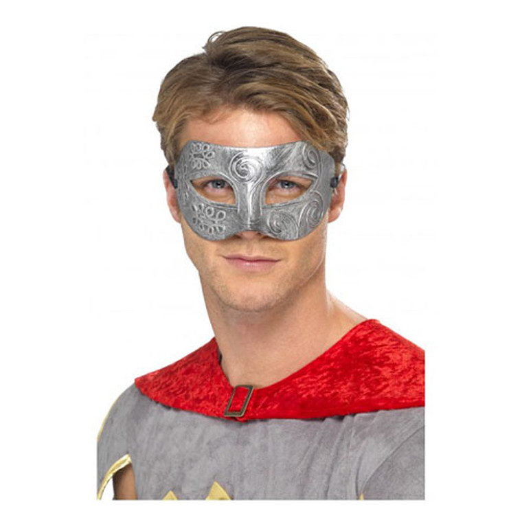 Metallic Silver Warrior Eyemask