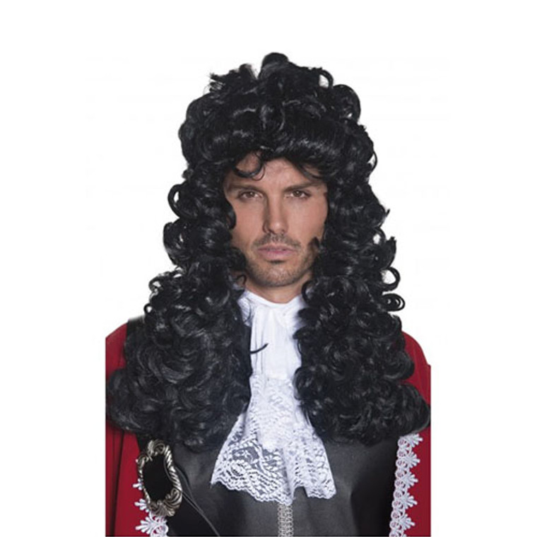 Mens Black Pirate Captain Wig