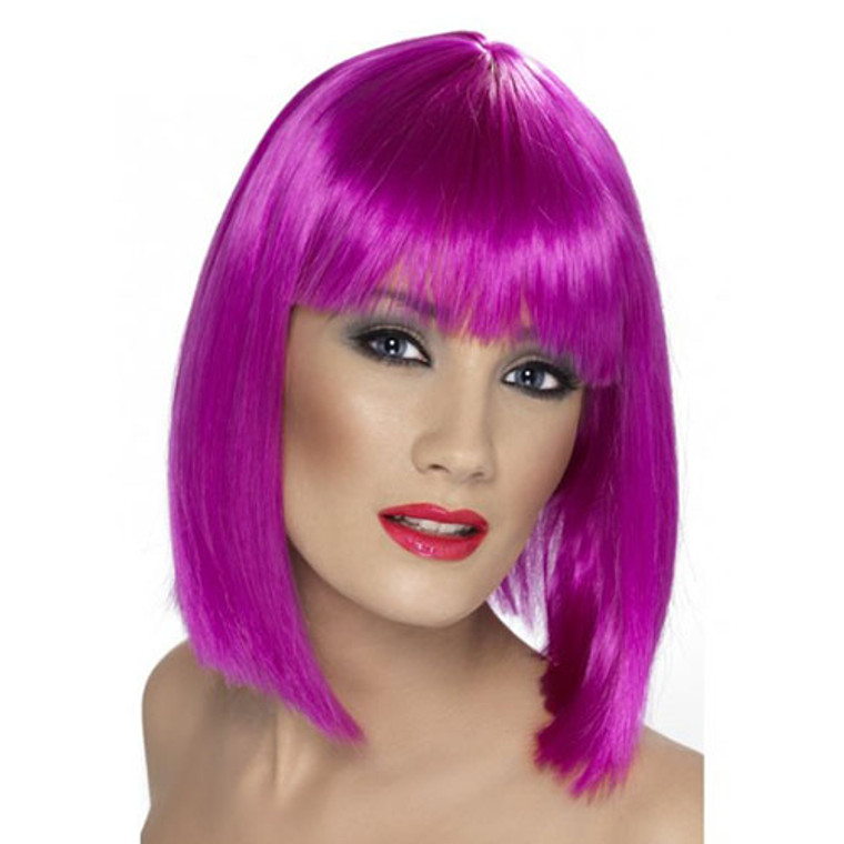 Womens Purple Blunt Glam Wig