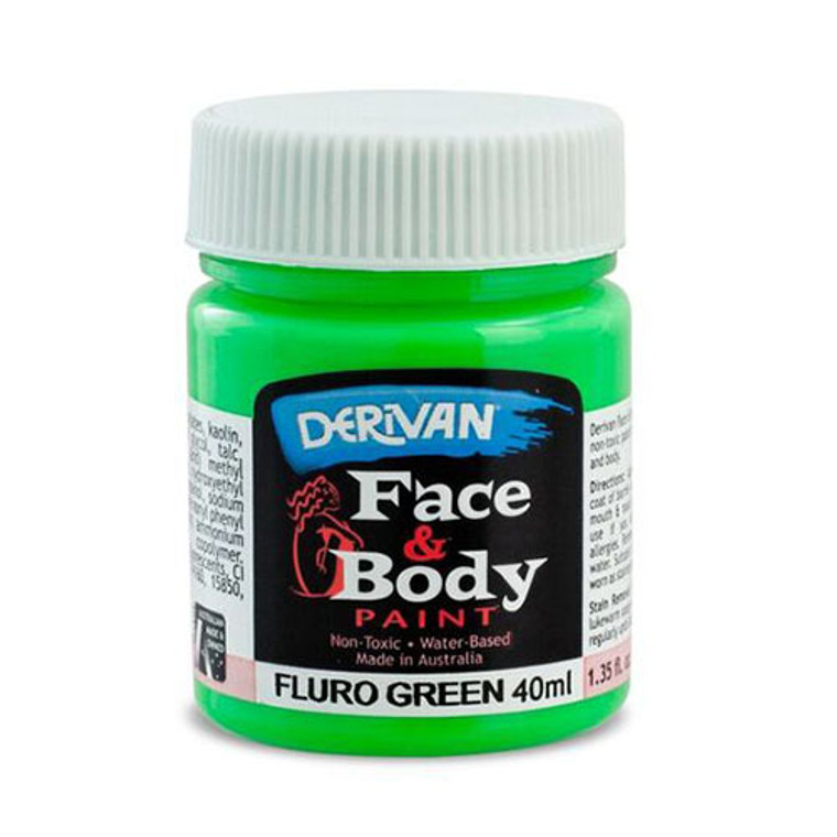 Derivan Face & Body Paint - Fluro Green - 40ml