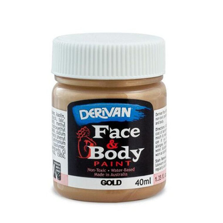 Derivan Face & Body Paint - Gold - 40ml