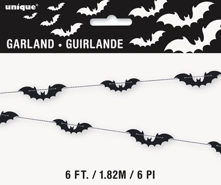 BLACK BATS GARLAND 6'