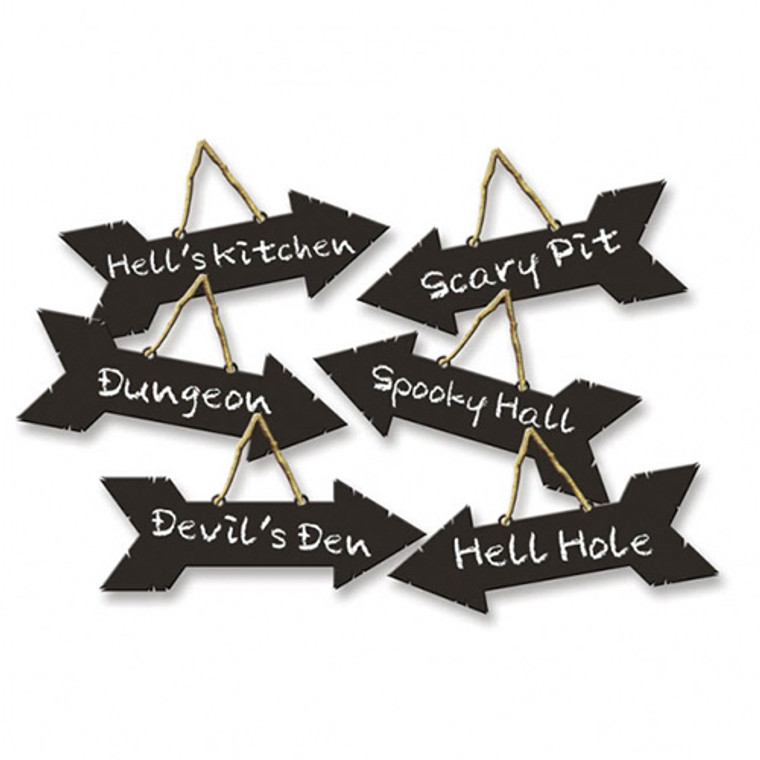 Direction Signs with Chalk Effects 6Pk