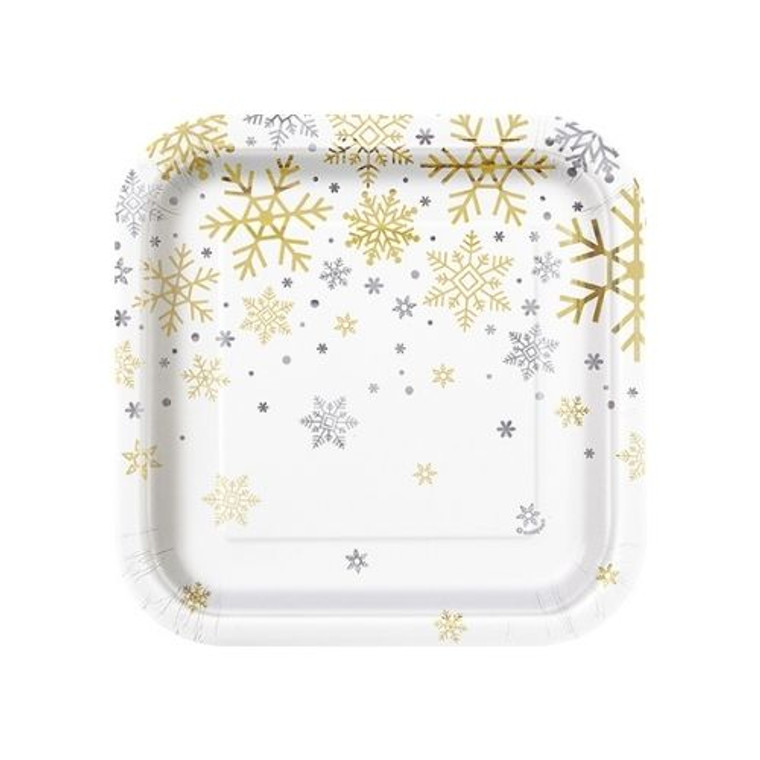 Xmas Snowflake Dessert Plates Pk8