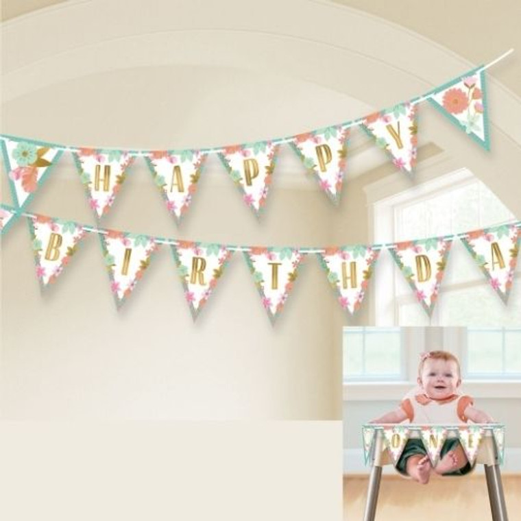 Boho Birthday Pennant Banner