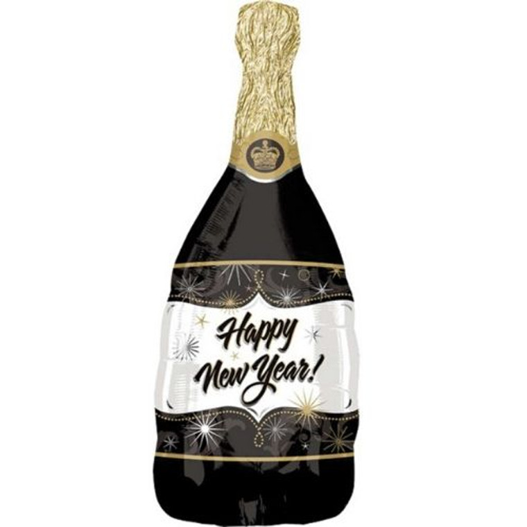 Supershape Balloon - Champagne Bottle Happy New Year