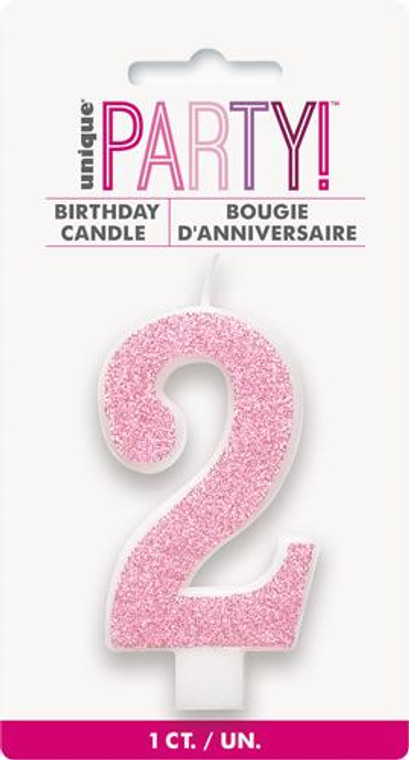 Glitter Pink Candle - 2