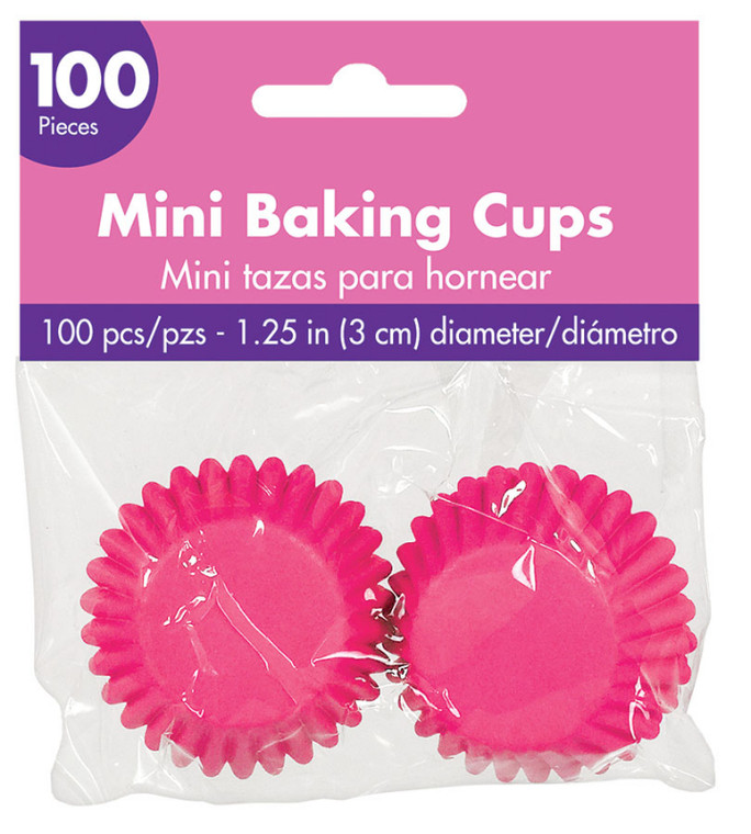 Cupcake Cases Small 100pk - Bright Pink