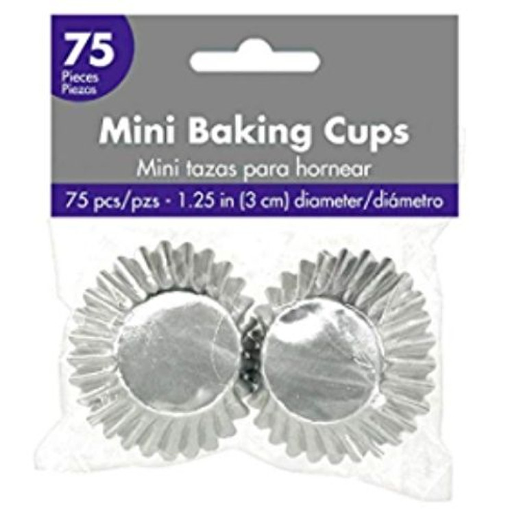 Cupcake Cases Small Foil 75pk - Silver