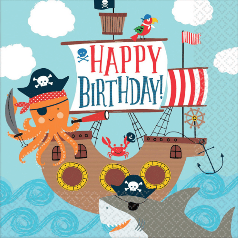 Ahoy Birthday Lunch Napkins Pk 36