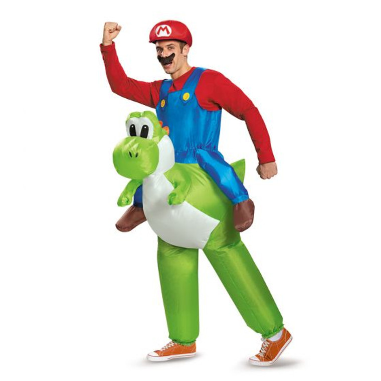 Mario Riding Yoshi Inflatable Adult Costume