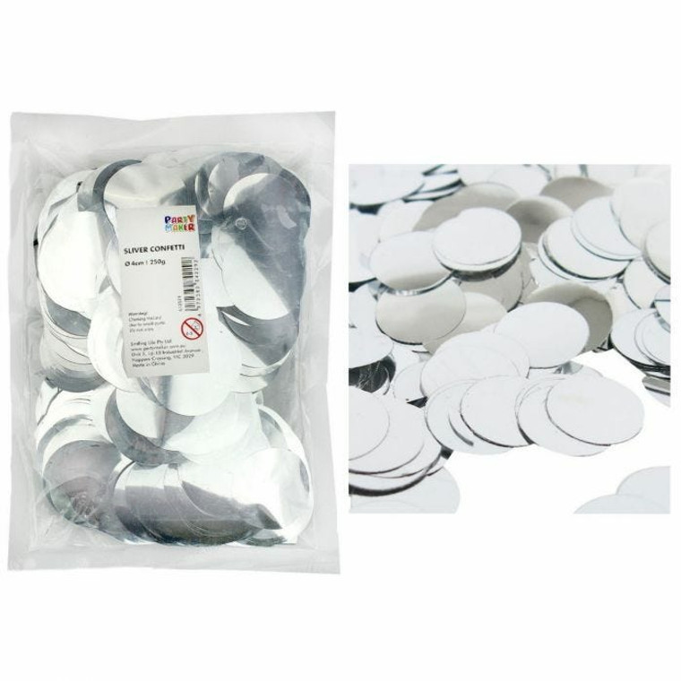 Metallic Silver Confetti - 4cm (250G)