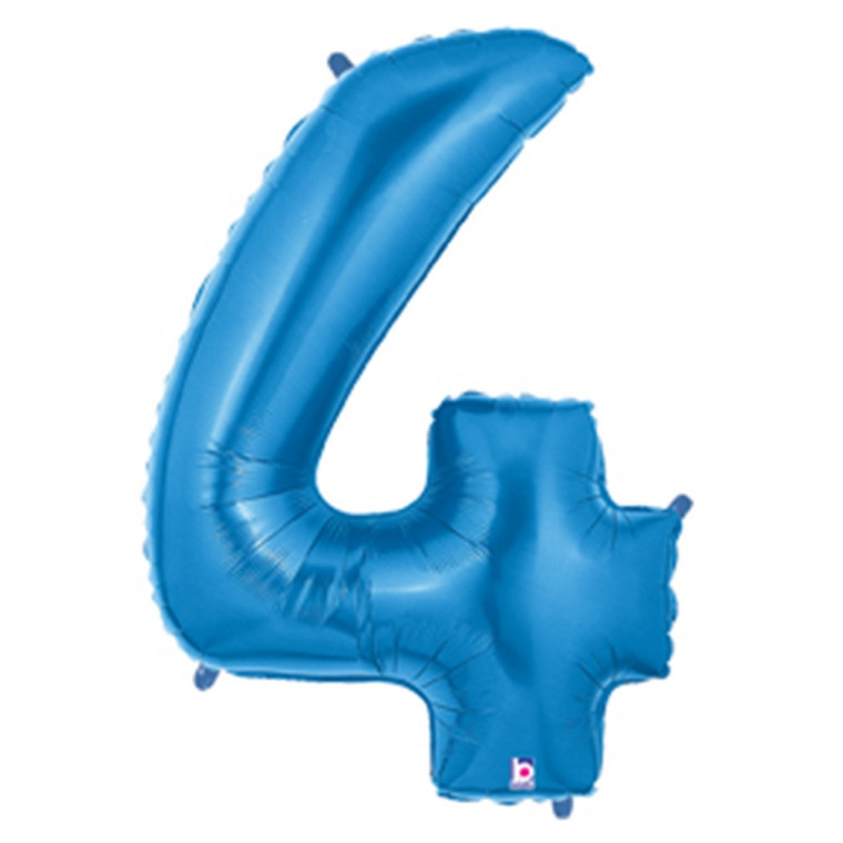 Megaloon Numeric 4 Blue - Betallic Balloon