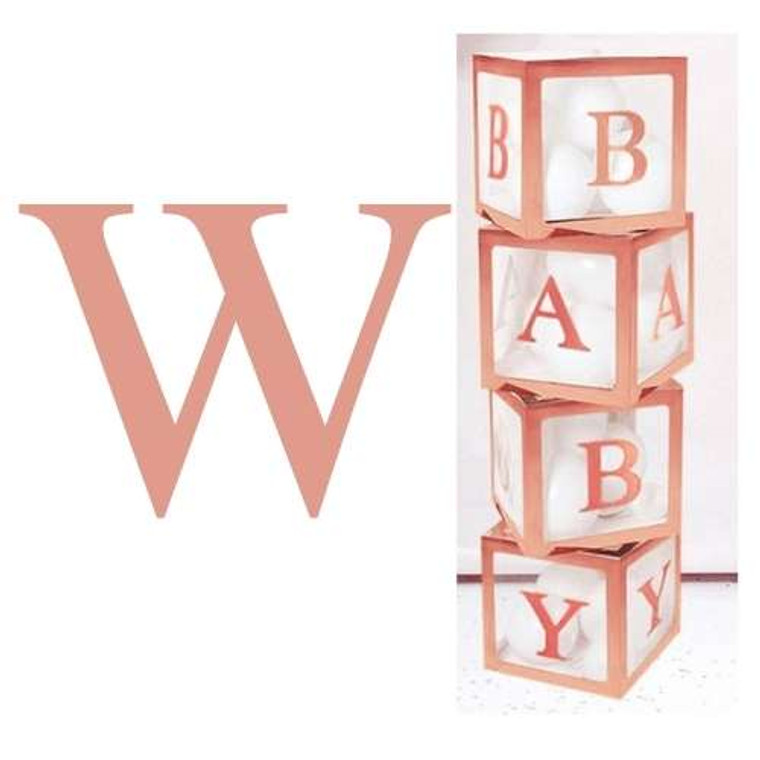 Letter Stickers - W Rose Gold 2pk